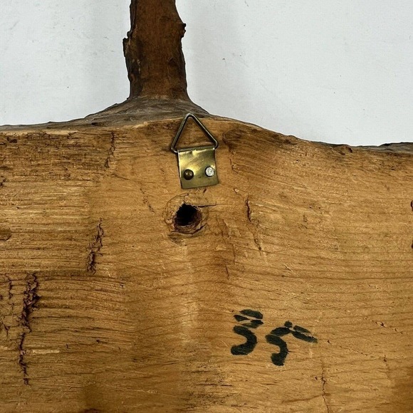 Vintage Artisan Real Wood Hand Carved Old Man Wall Hangings Set of 2 Bearded - Picture 9 of 16